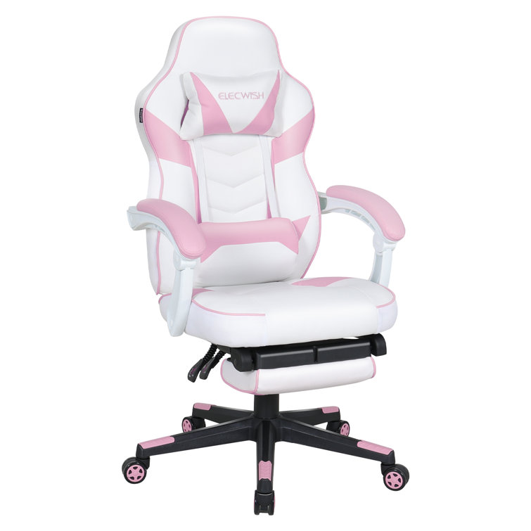 Adjustable Reclining Ergonomic Faux Leather PC Racing Game Chair with Massage Function